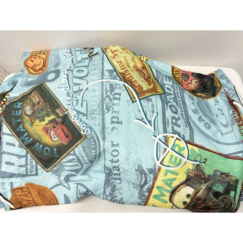 Disney Cars Ultra Soft Full Sheet Set -Lightning McQueen Bedding HTF Fitted Flat